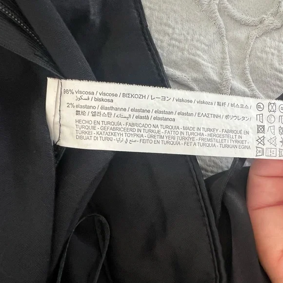 SOLD** Zara Womens Black Satin Wide-Leg Pants Size S (0585) - Picture 13 of 13